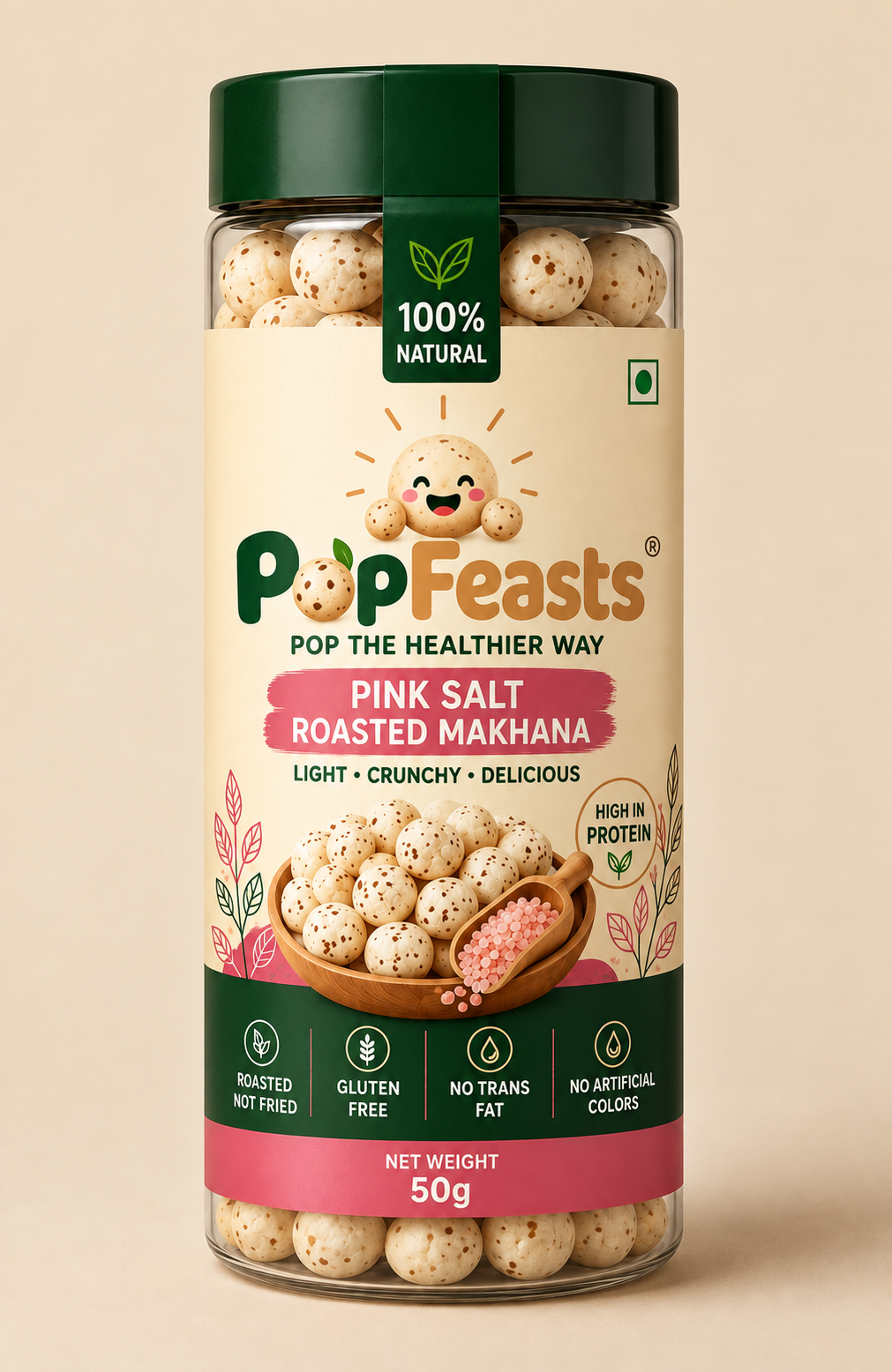 PopFeast's Pink Salted Makhana