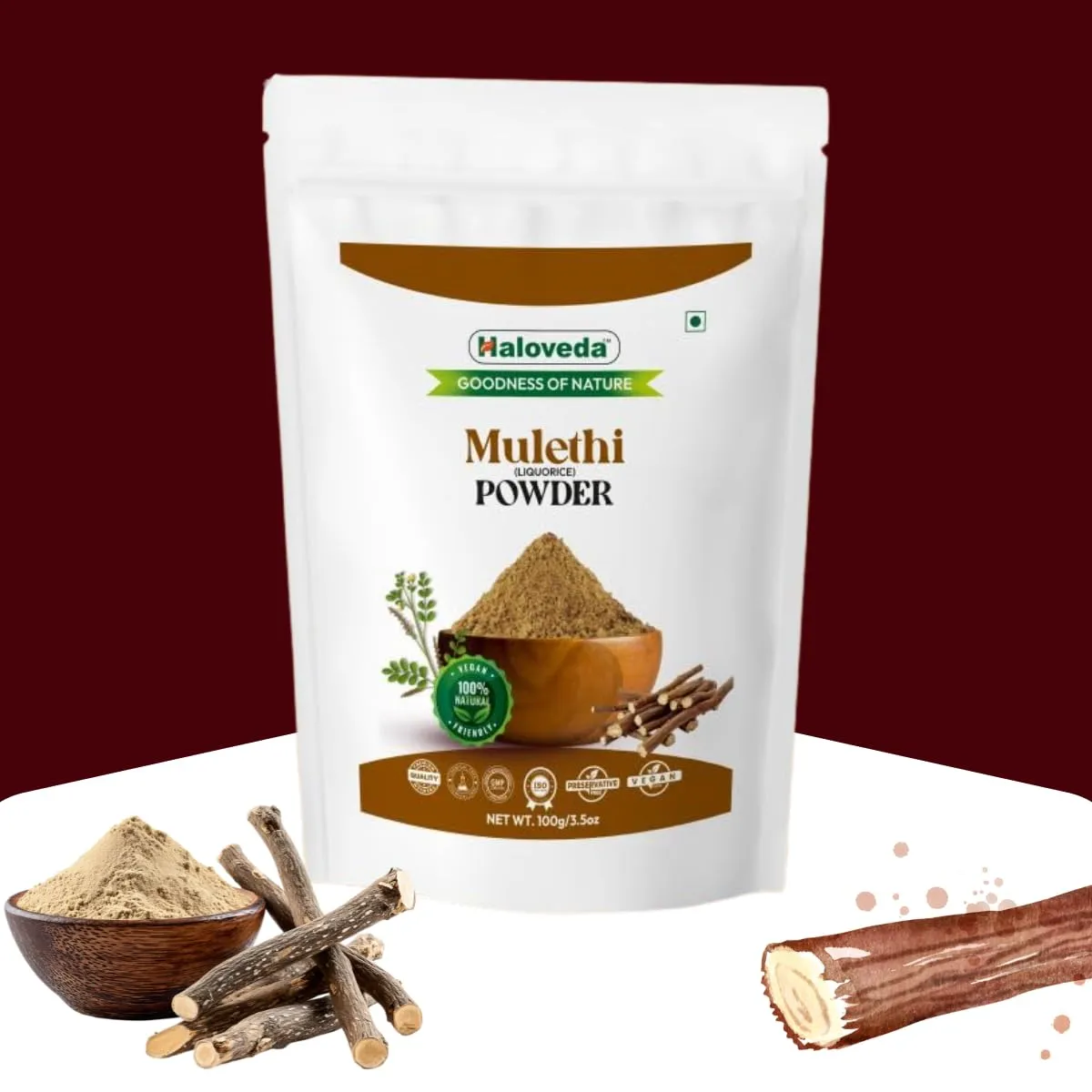 Haloveda Pure Mulethi Powder (Liquorice/Yashtimadhu)