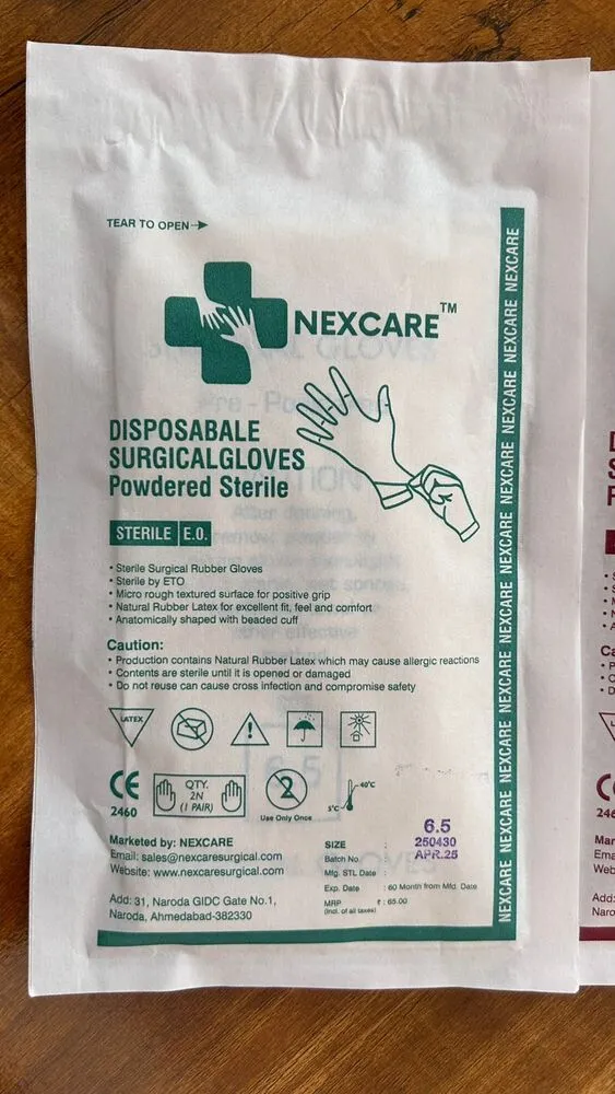 Powder Sterile Surgical Gloves - Color